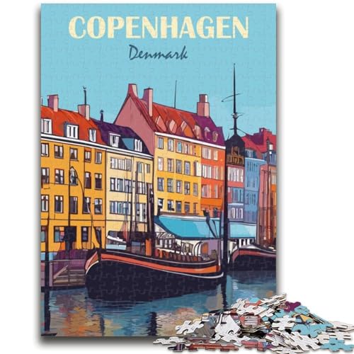 1000-teiliges Puzzle für Jugendliche und Erwachsene, Kopenhagen, Lernspielzeug, Spaß für zu Hause, Geburtstagsgeschenk, Reisegeschenk (Größe 38x26cm) von NCVAZHASO