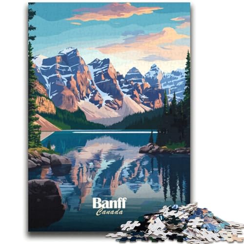 1000-teiliges Puzzle für Jugendliche und Erwachsene, Landschaft des Banff-Nationalparks, Lernspielzeug, Spaß bei Aktivitäten zu Hause, Geburtstagsgeschenk, Reisegeschenke (Größe 38x52cm) von NCVAZHASO