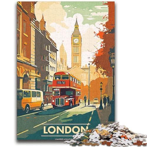 1000-teiliges Puzzle für Jugendliche und Erwachsene, London City, pädagogisches Spielzeug zum Stressabbau, Eltern-Kind-Interaktion für Kinder ab 14 Jahren (Größe 38x52cm) von NCVAZHASO