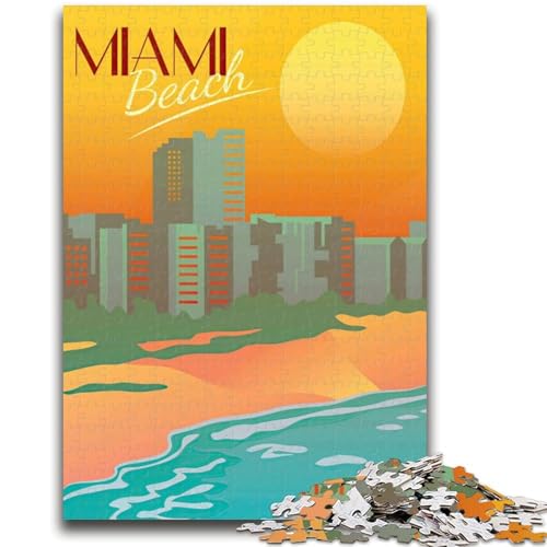 1000-teiliges Puzzle für Jugendliche und Erwachsene, Miami Beach, Reisekunst, Lernspielzeug, Spaß für zu Hause, Geburtstagsgeschenk, Reisegeschenke (Größe 50x70cm) von NCVAZHASO