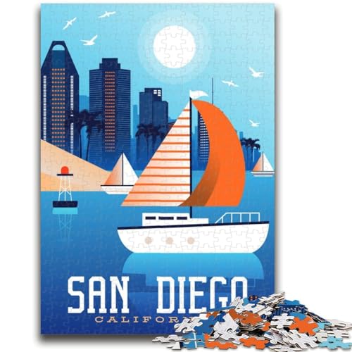 1000-teiliges Puzzle für Jugendliche und Erwachsene, San Diego, pädagogisches Spielzeug zum Stressabbau, Eltern-Kind-Interaktion für Kinder ab 14 Jahren (Größe 50x70cm) von NCVAZHASO