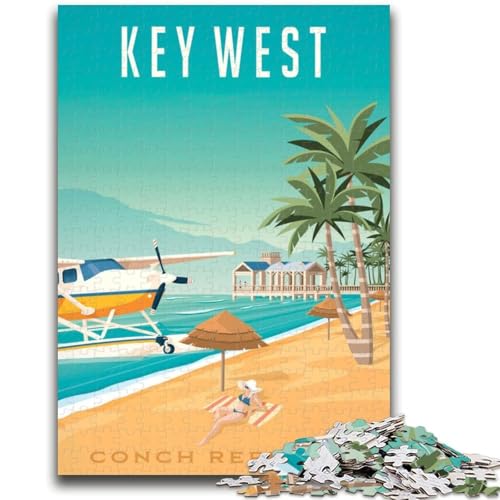 1000-teiliges Puzzle für Jugendliche und Erwachsene, Stadtbild von Key West, Lernspielzeug, Spaß für zu Hause, Geburtstagsgeschenk, Reisegeschenk (Größe 50x70cm) von NCVAZHASO