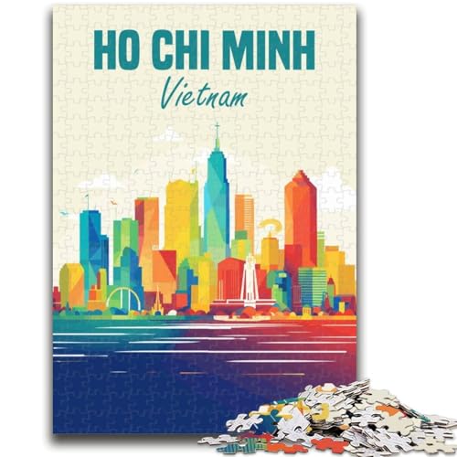 1000-teiliges Puzzle für Teenager, Geschenke, Ho-Chi-Minh-Stadt, Vietnam, pädagogisches Familienspiel, Wanddekoration, einzigartige Geburtstags (Größe 50x70cm) von NCVAZHASO