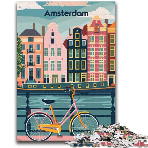 1000-teiliges Puzzle für Teenager, Geschenke, charmantes Amsterdam-Lernspiel für die ganze Familie, Wanddekoration, einzigartige Geburtstags (Größe 50x70cm) von NCVAZHASO
