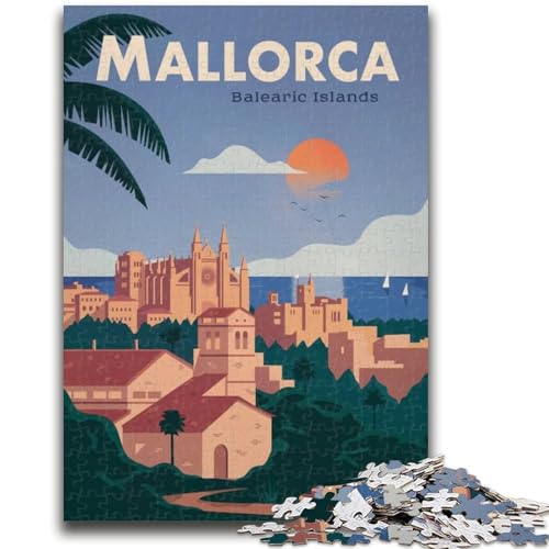 Puzzle 1000 Teile Mallorca für Teenager ab 14 Jahren Pädagogische Herausforderung Lustige Aktivitäten zu Hause, Geburtstagsgeschenke, Reisegeschenke (Größe 38x26cm) von NCVAZHASO