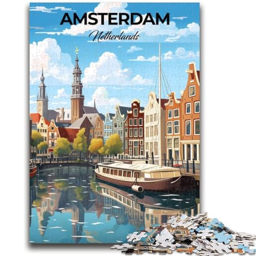 Puzzle 1000 Teile für Erwachsene, Geschenke, Amsterdam, Niederlande, Lernspiele, Heimdekoration, Lernspiel für Geburtstag, Weihnachten (Größe 38x26cm) von NCVAZHASO