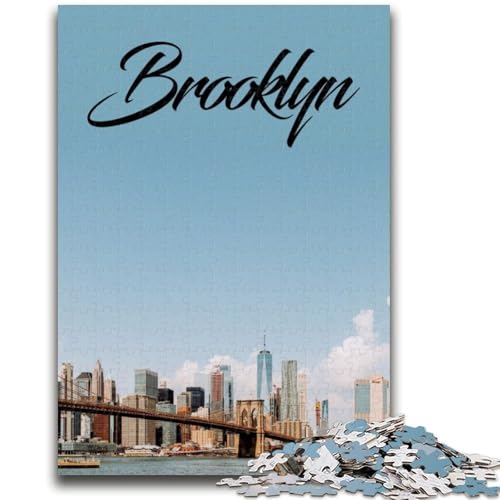 Puzzle 1000 Teile für Erwachsene, Geschenke, Brooklyn, Stressabbau, Staycation, Zeitvertreib, Wunschliste mit Weihnachtsmann (Größe 38x26cm) von NCVAZHASO