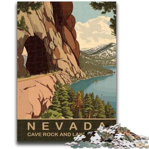 Puzzle 1000 Teile für Erwachsene, Geschenke, Cave Rock und Lake Tahoe, Lernspiele, Heimdekoration, Lernspiel für Geburtstag, Weihnachten (Größe 38x26cm) von NCVAZHASO