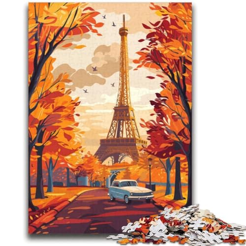 Puzzle 1000 Teile für Erwachsene, Geschenke, Eiffelturm, Herbst, Lernspiele, Heimdekoration, Lernspiel für Geburtstag, Weihnachten (Größe 38x52cm) von NCVAZHASO