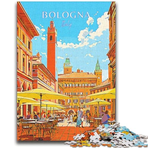 Puzzle 1000 Teile für Erwachsene, Geschenke, Italien, Bologna, Reise, Lernspiele, Heimdekoration, Lernspiel für Geburtstag, Weihnachten (Größe 38x52cm) von NCVAZHASO