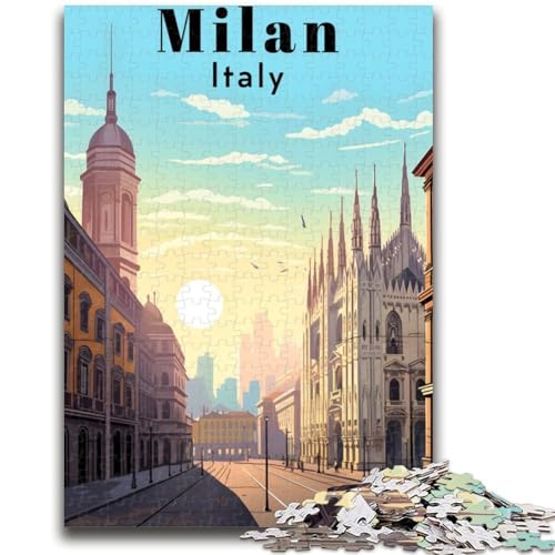 Puzzle 1000 Teile für Erwachsene, Geschenke, Mailand, Italien, Reiseposter, Lernspiele, Heimdekoration, Lernspiel für Geburtstag, Weihnachten (Größe 50x70cm) von NCVAZHASO