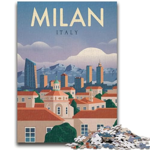 Puzzle 1000 Teile für Erwachsene, Geschenke, Mailand, Lernspiele, Heimdekoration, Lernspiel für Geburtstag, Weihnachten (Größe 38x26cm) von NCVAZHASO