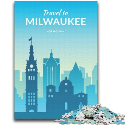 Puzzle 1000 Teile für Erwachsene, Geschenke, Milwaukee, Lernspiele, Heimdekoration, Lernspiel für Geburtstag, Weihnachten (Größe 38x52cm) von NCVAZHASO