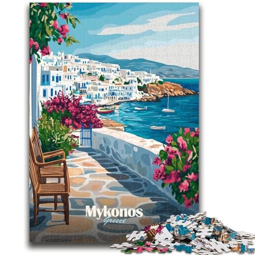 Puzzle 1000 Teile für Erwachsene, Geschenke, Mykonos, Griechenland, Landschaft, Lernspiele, Heimdekoration, Lernspiel für Geburtstag, Weihnachten (Größe 50x70cm) von NCVAZHASO