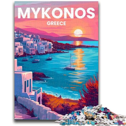 Puzzle 1000 Teile für Erwachsene, Geschenke, Mykonos-Insel, Lernspiele, Heimdekoration, Lernspiel für Geburtstag, Weihnachten (Größe 50x70cm) von NCVAZHASO