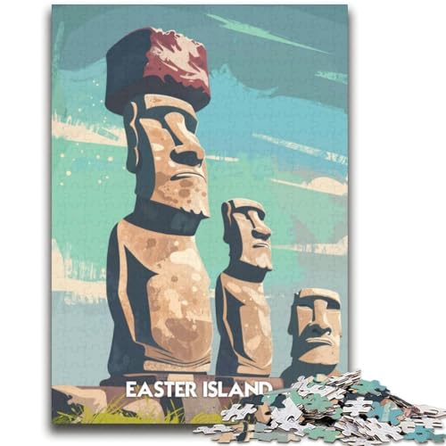 Puzzle 1000 Teile für Erwachsene, Geschenke, Osterinsel-Statuen, Lernspiele, Heimdekoration, Lernspiel für Geburtstag, Weihnachten (Größe 38x52cm) von NCVAZHASO