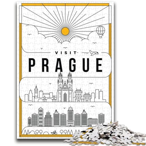 Puzzle 1000 Teile für Erwachsene, Geschenke, Prag, Tschechische Republik, Lernspiele, Heimdekoration, Lernspiel für Geburtstag, Weihnachten (Größe 38x26cm) von NCVAZHASO