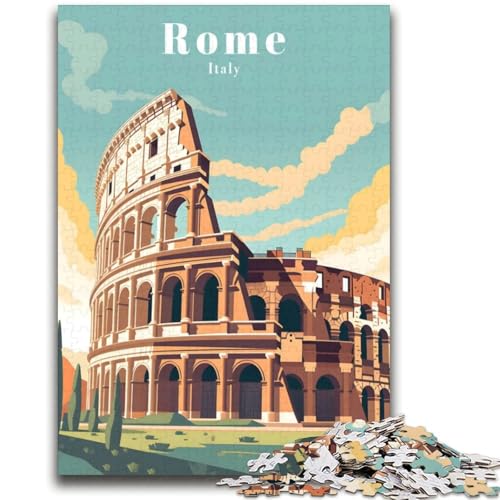 Puzzle 1000 Teile für Erwachsene, Geschenke, Rom, Italien, Reiseposter, Lernspiele, Heimdekoration, Lernspiel für Geburtstag, Weihnachten (Größe 38x52cm) von NCVAZHASO