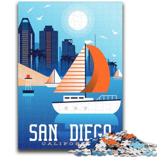 Puzzle 1000 Teile für Erwachsene, Geschenke, San Diego, Lernspiele, Heimdekoration, Lernspiel für Geburtstag, Weihnachten (Größe 38x26cm) von NCVAZHASO