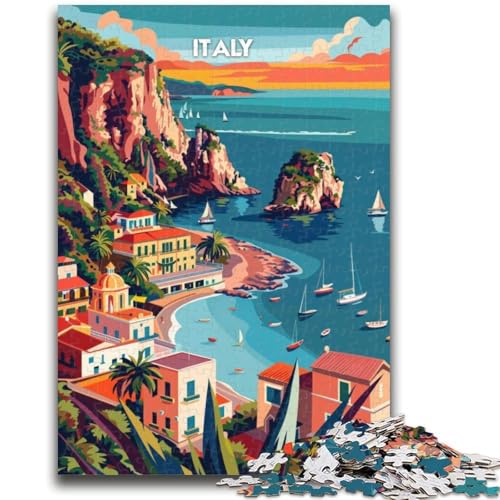 Puzzle 1000 Teile für Erwachsene, Geschenke Italiens lebendige Küste, Lernspiele, Heimdekoration, Lernspiel für Geburtstag, Weihnachten (Größe 38x26cm) von NCVAZHASO