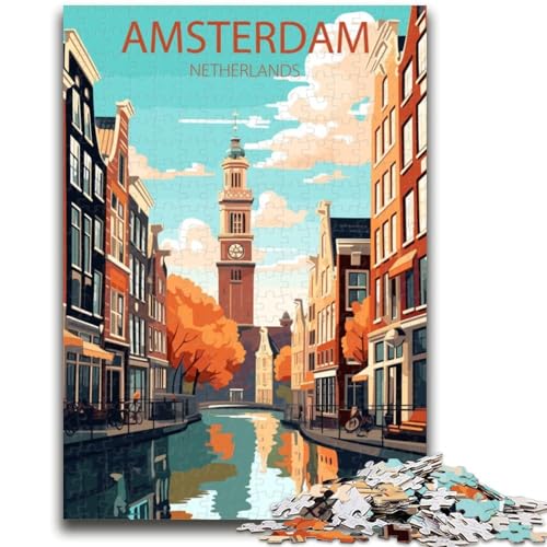 Puzzle 1000 Teile für Teenager, Amsterdam, Niederlande, Lernspiele, Wanddekoration, einzigartige Geburtstags (Größe 50x70cm) von NCVAZHASO