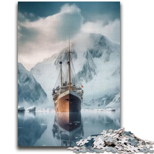 Puzzle 1000 Teile für Teenager, Antarktis und Schiffseis, Lernspiele, Wanddekoration, einzigartige Geburtstags (Größe 38x52cm) von NCVAZHASO