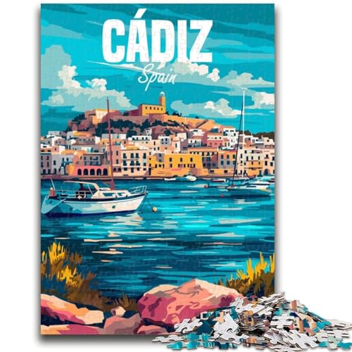 Puzzle 1000 Teile für Teenager, Cadiz, Spanien (DF), Lernspiel, Herausforderung, Spielzeug, Geschenk für die ganze Familie (Größe 50x70cm) von NCVAZHASO