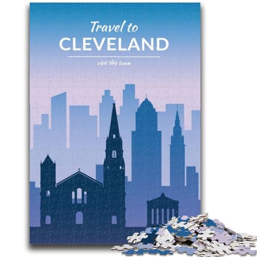 Puzzle 1000 Teile für Teenager, Cleveland, Stressabbau, schwierige Herausforderung, gutes Geschenk für die ganze Familie (Größe 50x70cm) von NCVAZHASO