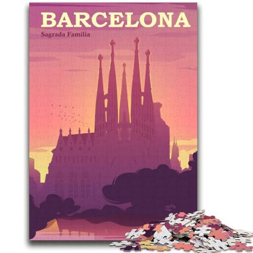 Puzzle 1000 Teile für Teenager, Geschenke, Barcelona, Lernspiel, Herausforderung, Spielzeug, Wanddekoration, einzigartige Geburtstags (Größe 38x52cm) von NCVAZHASO