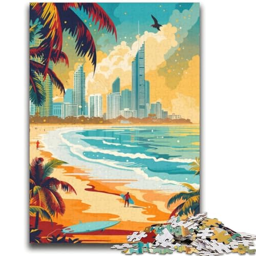 Puzzle 1000 Teile für Teenager, Geschenke, Gold Coast Paradise, Lernspiel, Herausforderung, Spielzeug, Wanddekoration, einzigartige Geburtstags (Größe 38x52cm) von NCVAZHASO