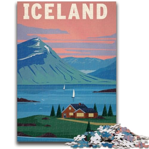 Puzzle 1000 Teile für Teenager, Geschenke, Island, Lernspiel, Herausforderung, Spielzeug, Wanddekoration, einzigartige Geburtstags (Größe 38x26cm) von NCVAZHASO