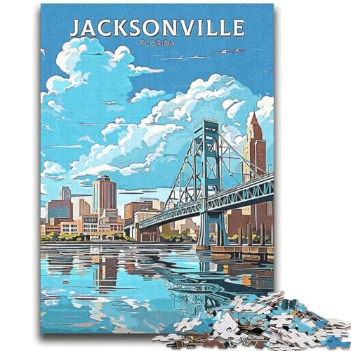 Puzzle 1000 Teile für Teenager, Geschenke, Jacksonville, Florida, Lernspiel, Herausforderung, Spielzeug, Wanddekoration, einzigartige Geburtstags (Größe 38x52cm) von NCVAZHASO
