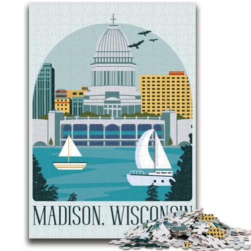 Puzzle 1000 Teile für Teenager, Geschenke, Madison, Lernspiel, Herausforderung, Spielzeug, Wanddekoration, einzigartige Geburtstags (Größe 38x26cm) von NCVAZHASO