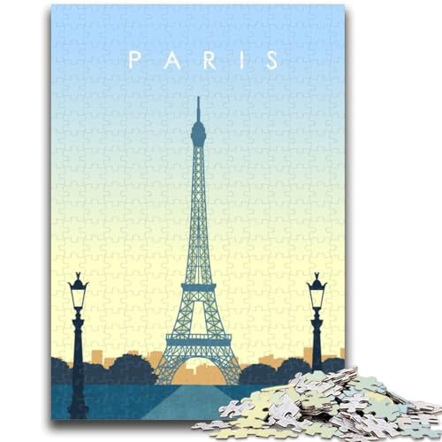 Puzzle 1000 Teile für Teenager, Geschenke, Paris, Lernspiel, Herausforderung, Spielzeug, Wanddekoration, einzigartige Geburtstags (Größe 50x70cm) von NCVAZHASO