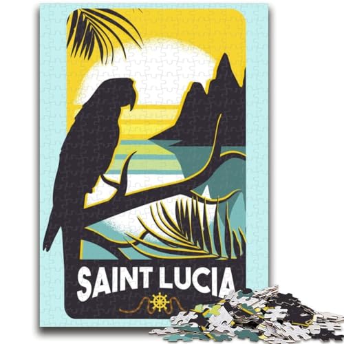 Puzzle 1000 Teile für Teenager, Geschenke, Saint Lucia, Lernspiel, Herausforderung, Spielzeug, Wanddekoration, einzigartige Geburtstags (Größe 50x70cm) von NCVAZHASO