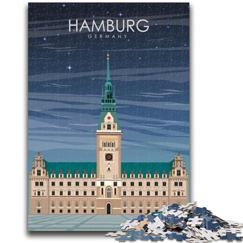 Puzzle 1000 Teile für Teenager, Hamburg-Reiseposter, Lernspiele, Wanddekoration, einzigartige Geburtstags (Größe 50x70cm) von NCVAZHASO