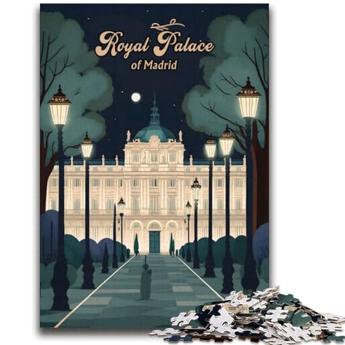 Puzzle 1000 Teile für Teenager, Königspalast von Madrid, Lernspiele, Wanddekoration, einzigartige Geburtstags (Größe 38x52cm) von NCVAZHASO