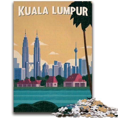 Puzzle 1000 Teile für Teenager, Kuala Lumpur, Lernspiel, Herausforderung, Spielzeug, Angebot als Geschenk für die ganze Familie (Größe 38x26cm) von NCVAZHASO
