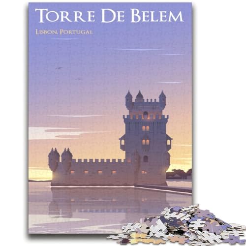Puzzle 1000 Teile für Teenager, Lissabon, als Lernspiel, Herausforderung, Spielzeug, Geschenk für die ganze Familie (Größe 38x52cm) von NCVAZHASO