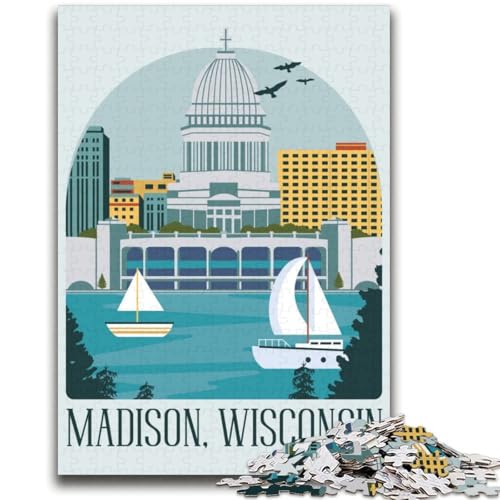 Puzzle 1000 Teile für Teenager, Madison Lernspiele, Wanddekoration, einzigartige Geburtstags (Größe 38x52cm) von NCVAZHASO