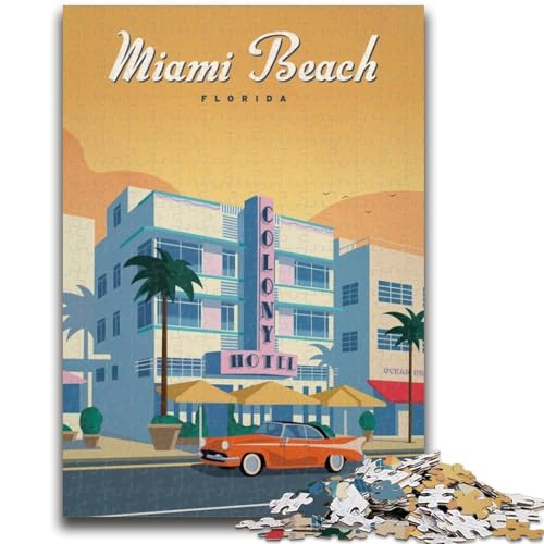 Puzzle 1000 Teile für Teenager, Miami Beach, Lernspiel, Herausforderung, Spielzeug, Geschenk für die ganze Familie (Größe 38x26cm) von NCVAZHASO