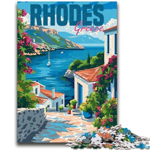 Puzzle 1000 Teile für Teenager, Rhodos-Insel, Griechenland, Lernspiele, Wanddekoration, einzigartige Geburtstags (Größe 50x70cm) von NCVAZHASO