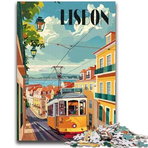 Puzzle 1000 Teile für Teenager, Straßenbahn von Lissabon, Lernspiele, Wanddekoration, einzigartige Geburtstags (Größe 50x70cm) von NCVAZHASO