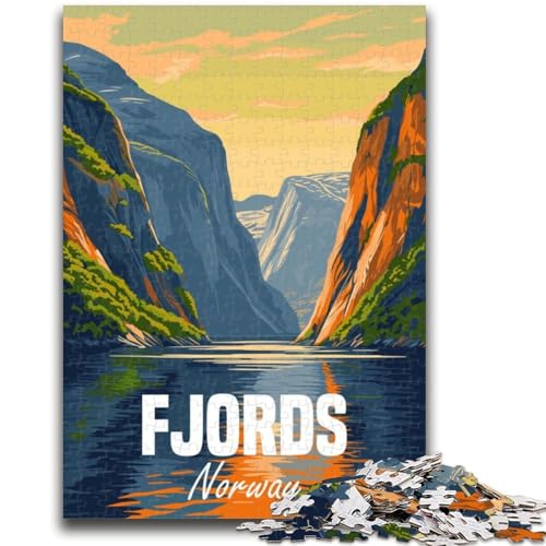 Puzzle für Erwachsene, 1000 Fjorde, Norwegen, Lernspiel, Herausforderung, Spielzeug, Wanddekoration, einzigartige Geburtstags (Größe 38x26cm) von NCVAZHASO