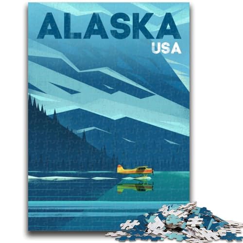 Puzzle für Erwachsene, 1000 Teile, Alaska-Reiseposter, Familienspaß für die ganze Familie, ganze Familie ab 14 Jahren (Größe 50x70cm) von NCVAZHASO