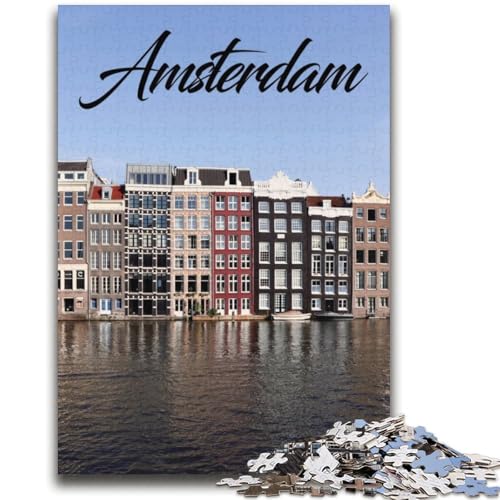 Puzzle für Erwachsene, 1000 Teile, Amsterdam, für Kinder ab 14 Jahren, interessante Geschenke zur Stressreduzierung für Freunde und Familie (Größe 38x52cm) von NCVAZHASO