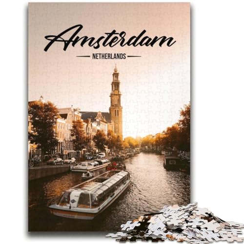 Puzzle für Erwachsene, 1000 Teile, Amsterdam, hilft dem Gehirn, süchtig machendes Spielzeug zu trainieren, um Geduld zu fördern, EIN Kunstwerk (Größe 38x52cm) von NCVAZHASO
