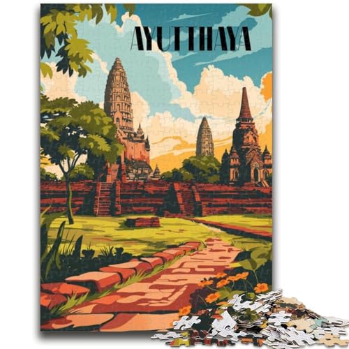 Puzzle für Erwachsene, 1000 Teile, Ayutthaya-Ruinen, Familienspaß für die ganze Familie, Kinder ab 14 Jahren (Größe 50x70cm) von NCVAZHASO