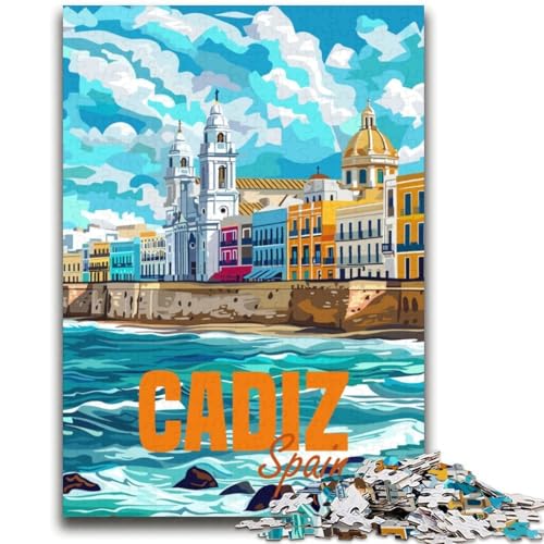 Puzzle für Erwachsene, 1000 Teile, Cadiz, Spanien, Reise, Familienspaß, ganze Familie, ab 14 Jahren (Größe 38x52cm) von NCVAZHASO