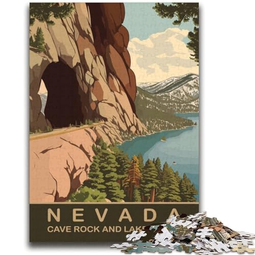 Puzzle für Erwachsene, 1000 Teile, Cave Rock und Lake Tahoe, Familienspaß für die ganze Familie, Erwachsene ab 14 Jahren (Größe 38x52cm) von NCVAZHASO
